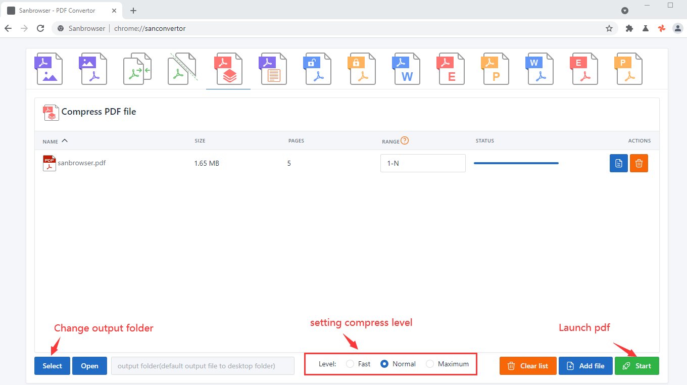 The Sanconvertor's pdf compressor