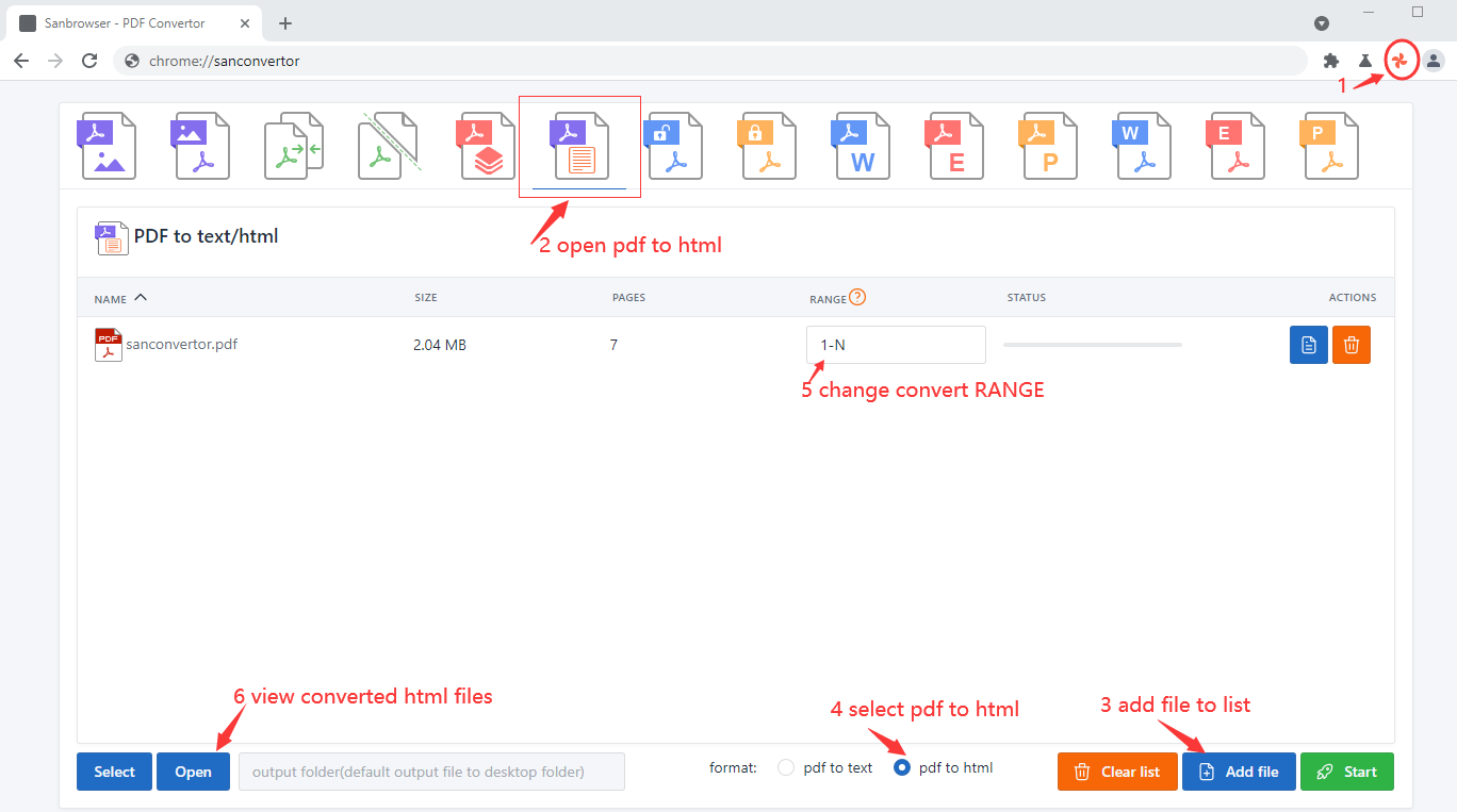 The sanbrowser pdf to html convertor